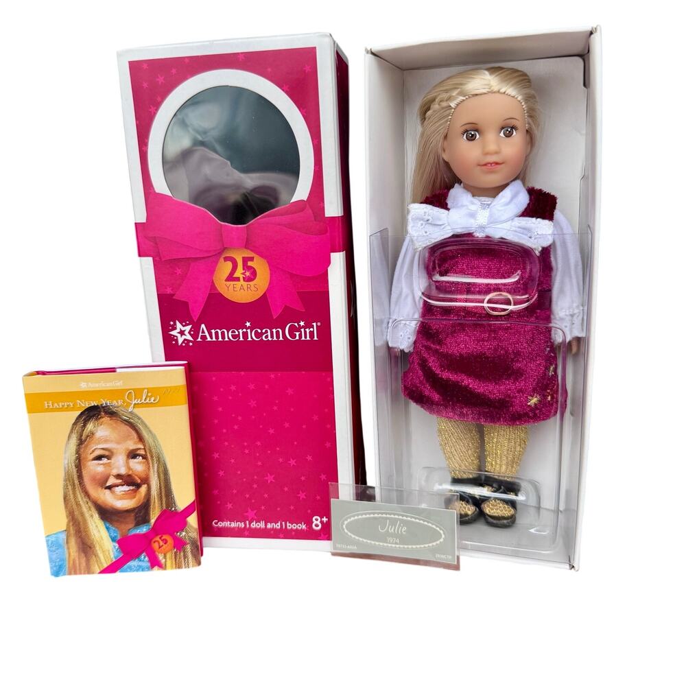 Vintage AmericanGirl Mini Doll 25th Anniversary Edition Julie Albright & book LE